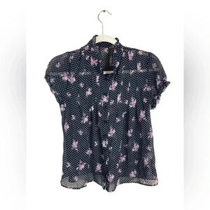 Doux archives‎ button down floral/poke a dot blouse woman’s size medium